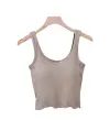 2021 new wide-shoulder halter women's vest fixed cup one-piece seamless sporty backrest base underwear Application Scenario